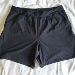 Lands' End 8" Inseam Quick Dry Swimwear Shorts Black w/ Panty Woman's 26W NWOT